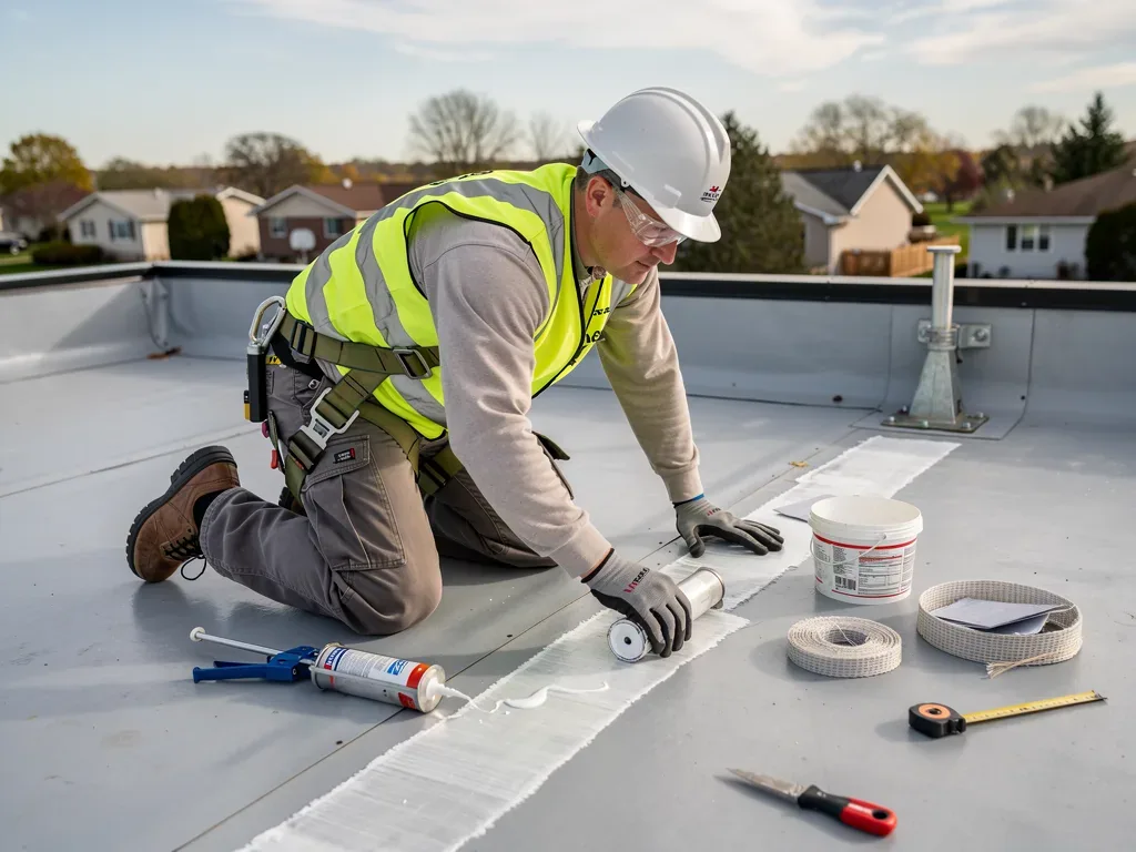 Commercial Roof Membrane Puncture Repair in Allen, TX