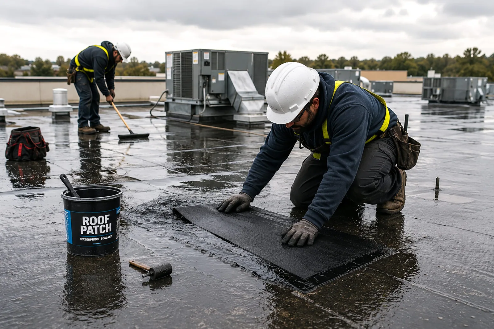 Commercial Roof Membrane Puncture Repair in Allen, TX
